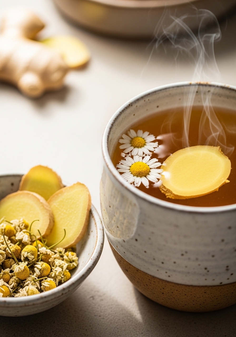 A gentle ginger-chamomile tea blend that's safe for acid reflux sufferers